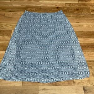 GAP Blue and White Patterned Maxi Skirt XXL, fully lined, tie waist